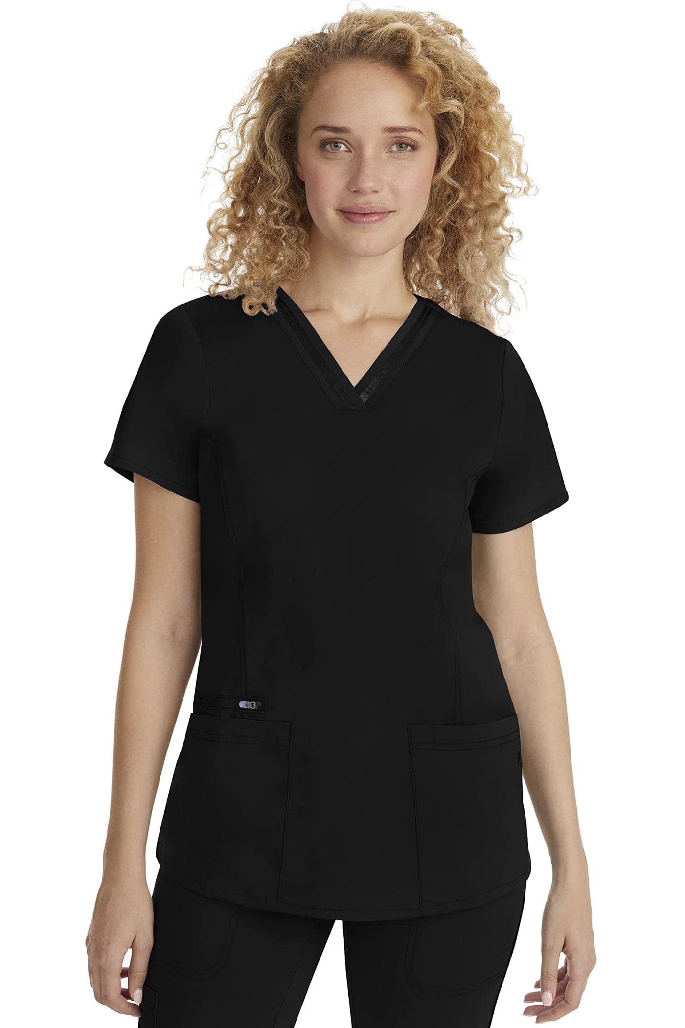 Healing Hands Scrub Top for Women with 3 Pockets and Easy Care, 2-Way Stretch Fabric 2278, M, Black