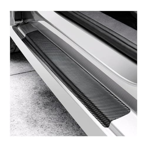 Ohleats 4 PCS Car Door Sill Protectors, Anti Scratch Carbon Fiber Auto Threshold Cover Strips, Decorative Door Entry Edge Scuff Sticker Universal for Most Vehicles, Car Accessories (Black 5D)