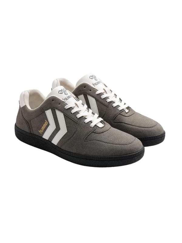 hummel Classic Verve Casual Lace-up Sneaker for Men Enhanced Comfort with Cushioned Insole and Slip-Resistant - UK 11 Grey/White