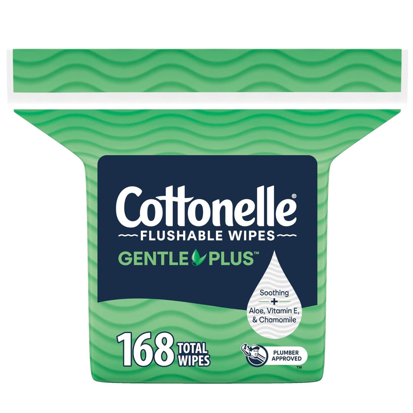 Cottonelle GentlePlus Flushable Wet Wipes with Aloe Vitamin E 1 Refill Pack 168 Wipes Per Pack Packaging May Vary