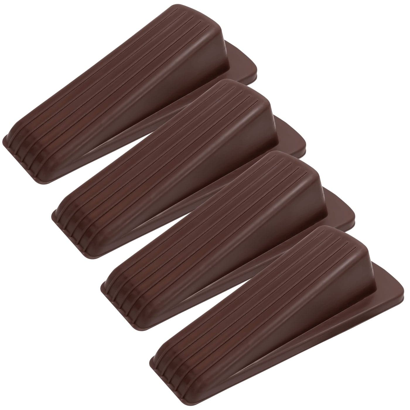 ST INC Heavy Duty Rubber Door Stopper for Residential and Commercial Use Brown 48 In x 22 In x 13 In 4 Pack