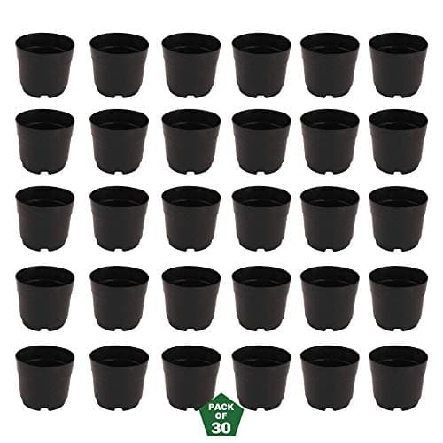 Leafy Tales UV Plastic Round Pots for Plants (6 Inches, Black, Pack of 30) | Lightweight Indoor Outdoor Garden & Balcony Planters