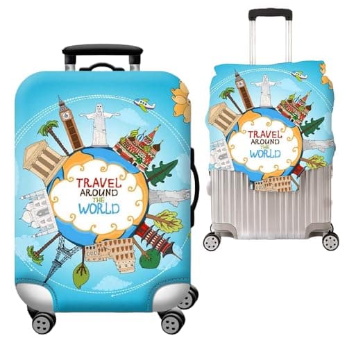 Handcuffs Luggage Cover Trolley Travel Covers, Washable Dust Proof Anti-Scratch Suitcase Protector (Multicolor, S (18"-22"))