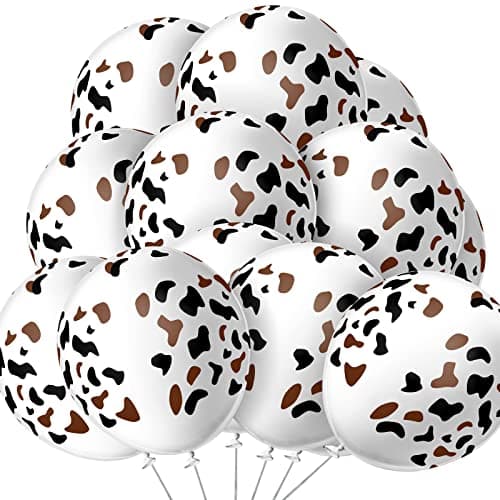 Hiboom 50 Pcs Cow Balloons Latex Funny Print Cow Farm Balloons for wedding Birthday Party Supplies Decorations
