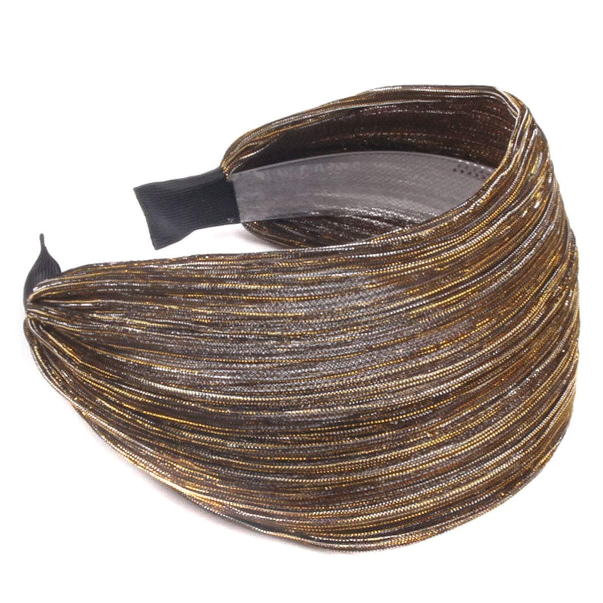 Fashion Vintage Wide Cloth Hair Band Hair Hoop Accessories Women Girl Wide Edge Fabric Mesh Gauze Antislip Headband Gold