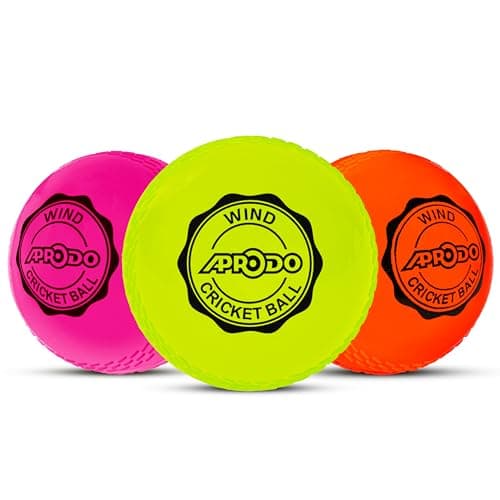 Aprodo Wind Cricket Balls Soft PVC Light Weight Durable Recommended for Training Practice Coaching Indoor & Outdoor (Multi-Wind Ball- Pack 3)