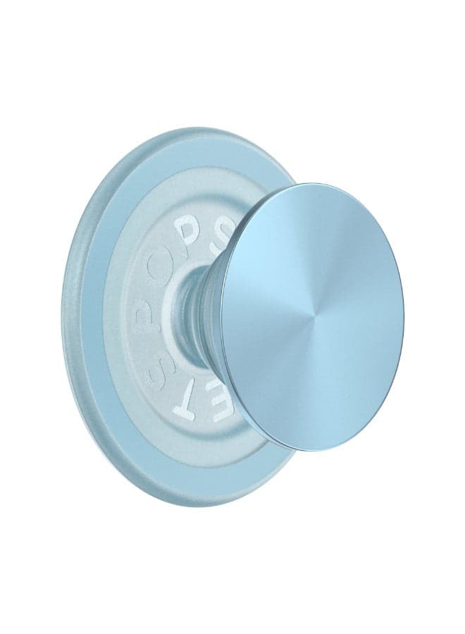 MagSafe PopGrip Metallic | Magnetic Phone Grip & Stand, Strong Magnet, for iPhone 15/14/13/12 & MagSafe Cases, Included Adapter Ring for non-MagSafe Phones & Cases - Blue Sigh