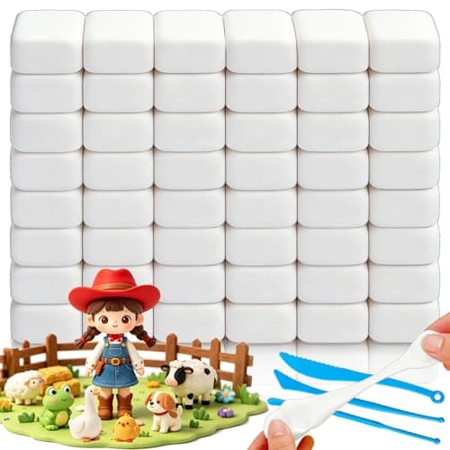 50 Pack White Air Dry Foam Clay112lb Soft Molding Lightweight Clays with 3 Pcs Sculpting Tools for KidsAdultsCrafting CosplayArtistic Projects