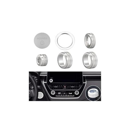 Tyifxom for Toyota Corolla 2023 2024 2025 2026 Air Conditioner Mirror Knob Cover Push Start Button Trim Volume Knob Cover Corolla Interior Trim 6pcs HybridSilver