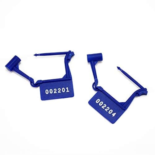 LeadSeals Plastic Security Padlock Seals Numbered Tamper Proof Disposable Self-Locking Plastic Medical Tags (Pack of 100 PCS) (Blue)