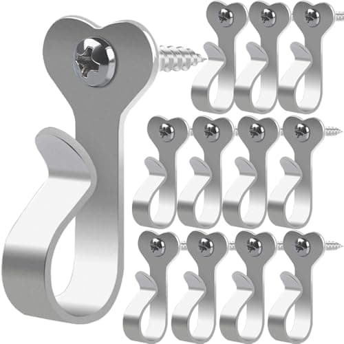 Dreecy 60 Packs String Light Hooks for Outside Stainless Steel Outdoor Light Hanger Hooks for Outdoor String Lights Screw Hooks for Christmas Party Easy Release Wire and Fairy Led Lights