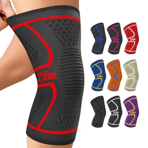 UFlex Athletics Knee Brace for Men and Women Knee Compression Sleeve Support for Arthritis Joint Pain Relief Workout Swelling Sports Circulation Running Recovery Support for ACL Meniscus Tear XLarge Red