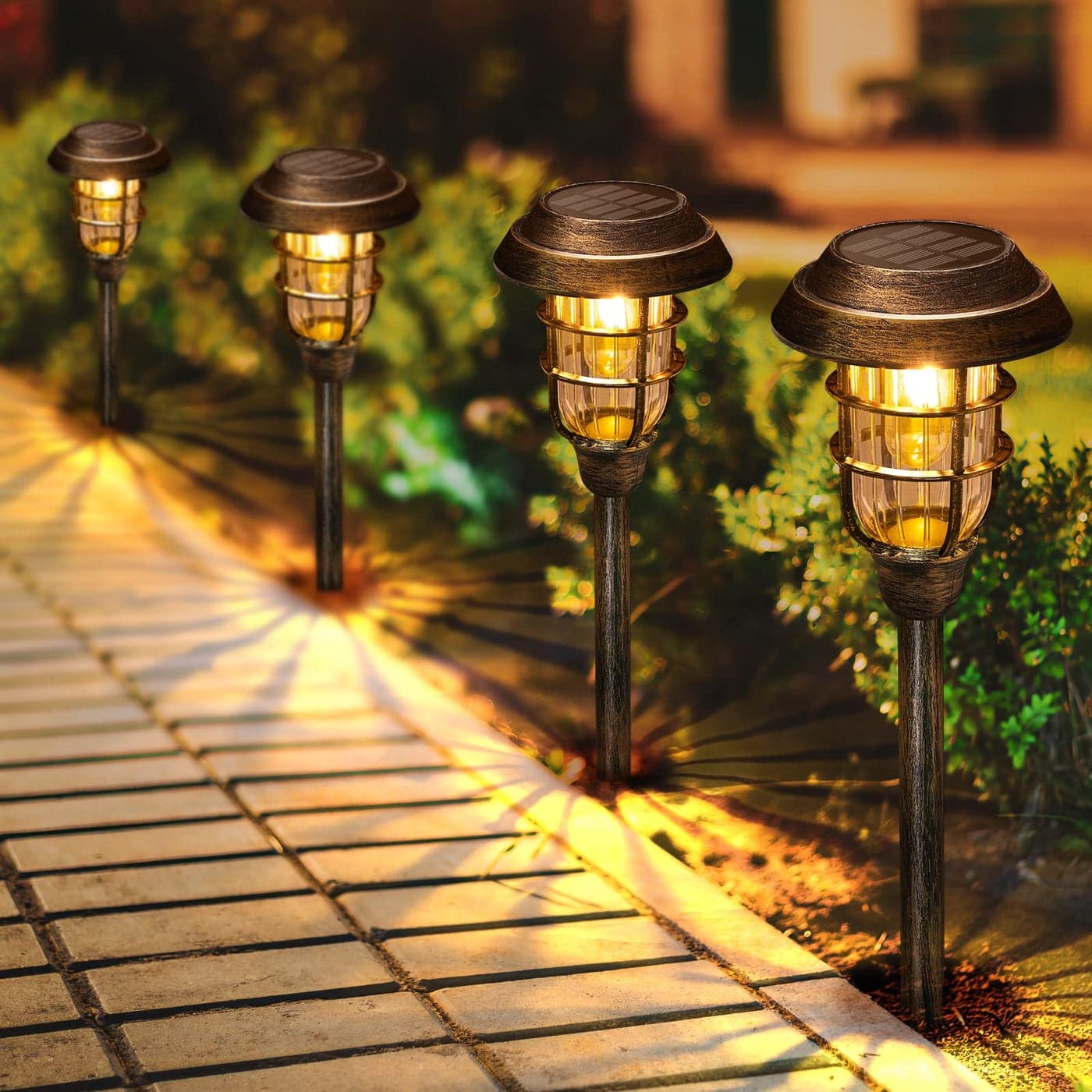 LETMY Solar Outdoor Lights 8 Pack Bright Solar Pathway Lights Outdoor Waterproof Up to 12 Hrs Auto OnOff Solar Garden Lights Outdoor Solar Lights for Yard Patio Walkway Driveway Pathway Bronze