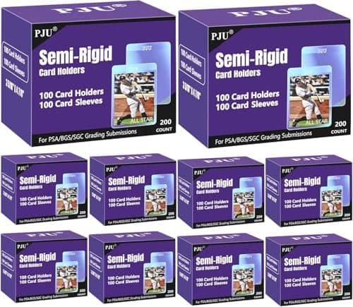 1000ct Semi Rigid Card Holders 1000ct Card Sleeves for PSA SGC BGS CSG Graded Card Submissions Semi Rigid Baseball Cards Sleeves Protectors PSA Graded Trading Cards Sleeve