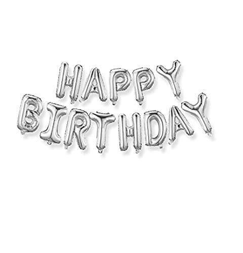GrandShop 50472 "Happy Birthday Letters Foil Toy Balloon - Silver