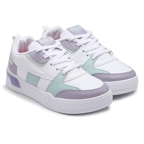 ASIAN Women's Paradise-01 White Casual Sneaker Shoes with Ultra Soft Cushion Lightweight Lace-Up Shoes for Women's & Girl's,UK 6