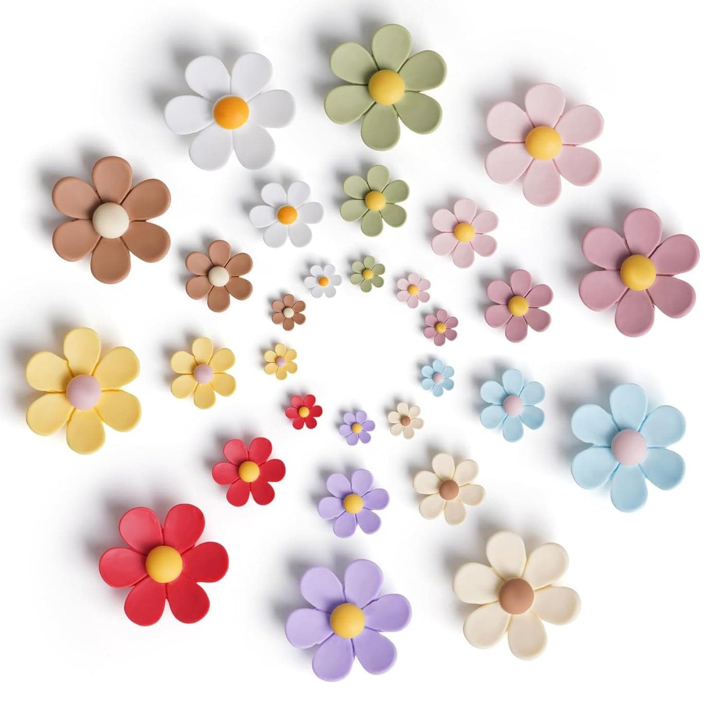VIHAX 3D Flower Magnets for Fridge Strong Refrigerator Magnet Adorable Decorations for Home (5, Small (20mm))