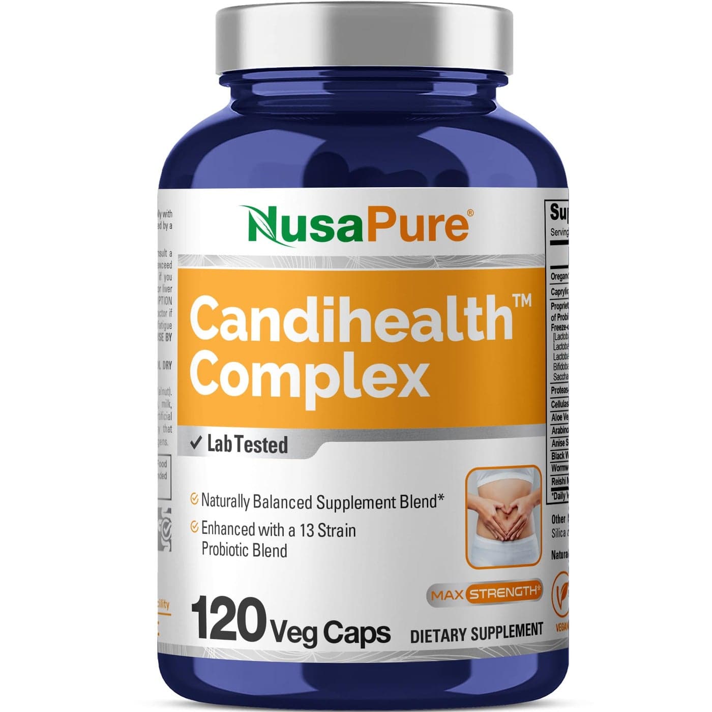 NusaPure CandiHealth Complex NonGMO Vegan 120 Veggie Capsules