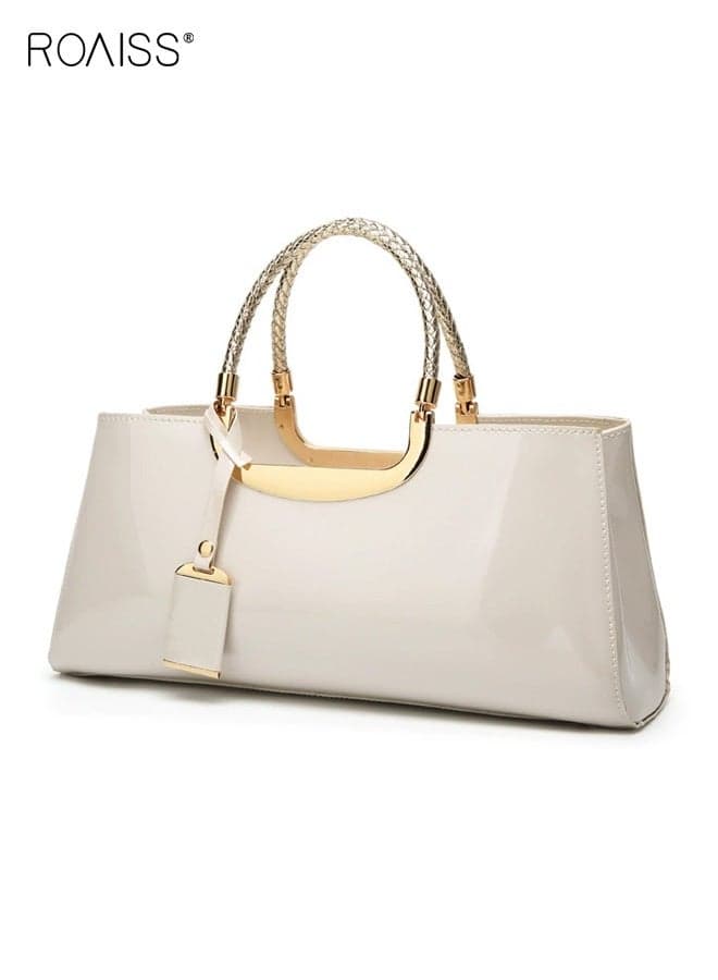Women's Clutch Bag Fashion Glossy Patent Leather Handbag Ladies Bridal Wedding Bag Evening Bag Party Purse Elegant Dress Accessories Gift for Her White