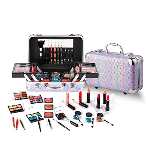 Hot Sugar All In One Makeup Set for Teenager Girls 1012 Full Makeup Kit for Beginners Includes Eye Shadow Palette Blush Lip Gloss Lipstick Eye Pencil Brush Mirror Purple Heart