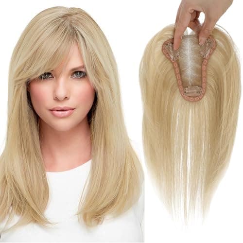 gulagula Hair Toppers for Women Real Human Hair Toppers Hairpieces for Women with Thinning hair Human Hair Toppers with Bangs