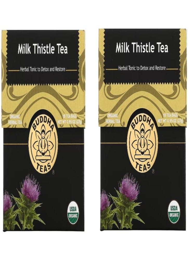 Organic Herbal Tea Milk Thistle Flavor 18 Tea Bags 0.95 oz 27 g Pack of 2