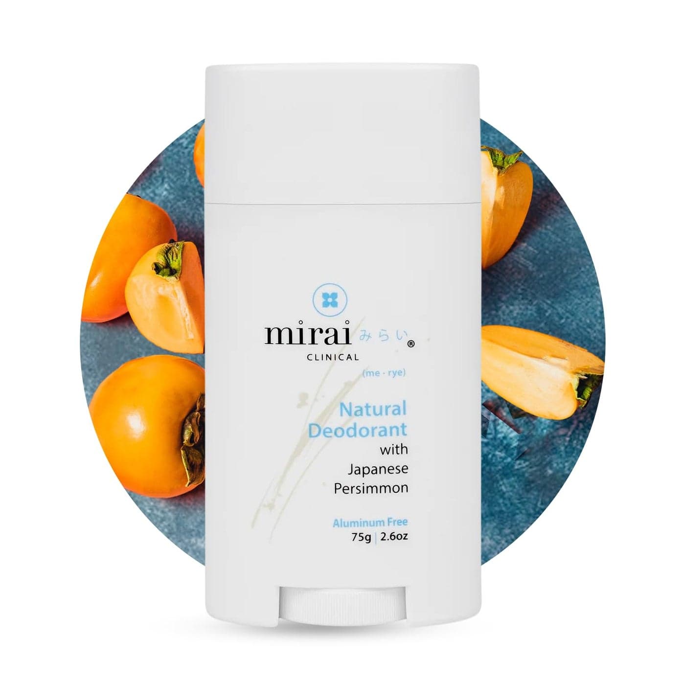 Mirai Clinical All Natural Deodorant for Women and Men wJapanese Persimmon Extract FullBody Use Aluminum Fragrance Paraben Free Vegan Helps to Eliminate Nonenal Odor Unscented 75g