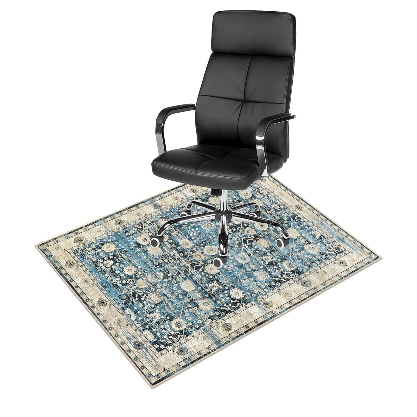 Anidaroel Home Office Chair Mat for Hardwood Floor 36x48 Office Chair Rug Protector for Rolling Chair Computer Gaming Chair Mat Low Pile Carpet Floor Chair Mat Blue