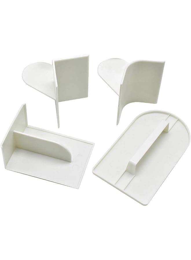 DIY Cake Edge Fondant Scraper Smoother Dessert Pastry Decorating Mold Cream Spatula Baking Tools (Spatula+White T Shape+ White U Type + White V Type)