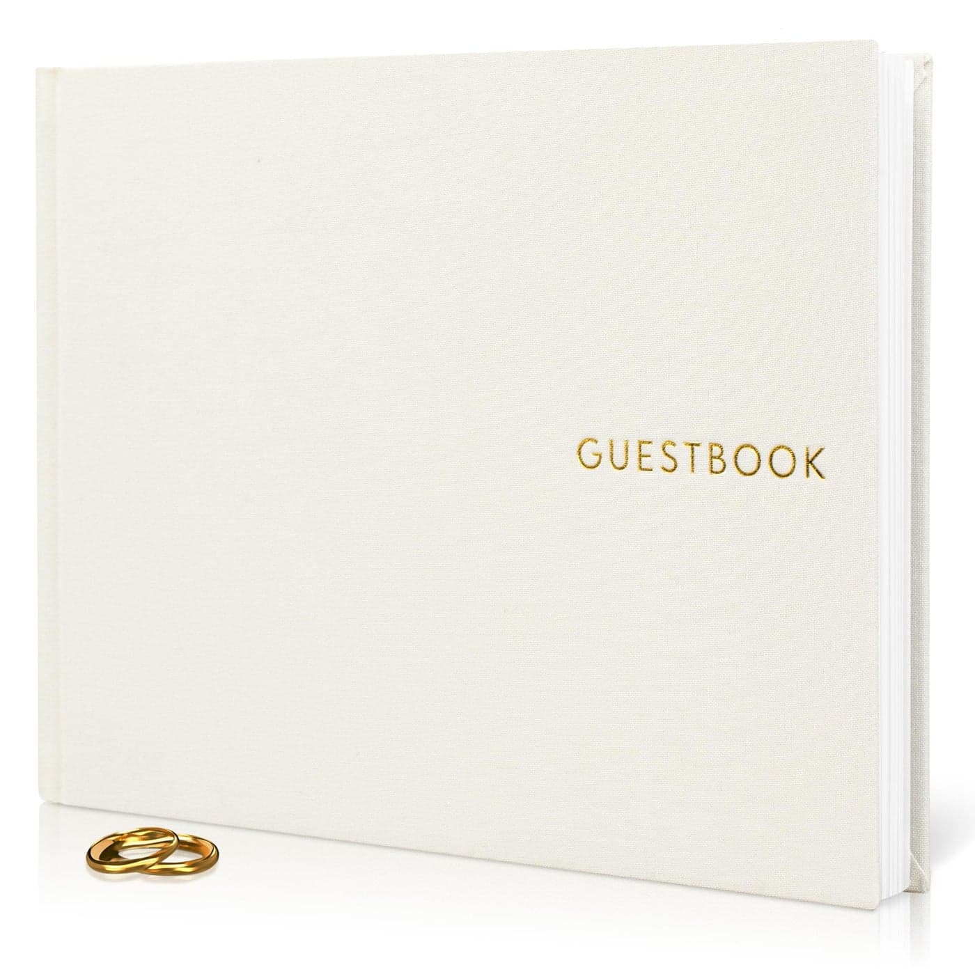 ZICOTO Beautiful Linen Wedding Guest Book for Your Wedding Reception Simply Elegant Guestbook to Sign in and Add Polaroid Photos The Perfect Baby Shower Guest Book and Addition to Your Big Day