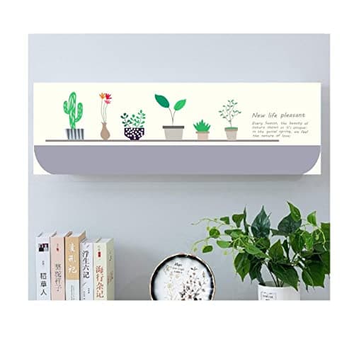DARSHANAM WORLD Printed Air Conditioning Dust Cover Folding Designer Ac Cover for Indoor Split Ac 1.5 ton (97 x 31 x 21 .5 cm ) (GREEN FLOWER), Polyester