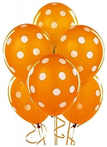 HK Balloons Polka Dot Birthday Party Balloons (Orange)- Pack of 25