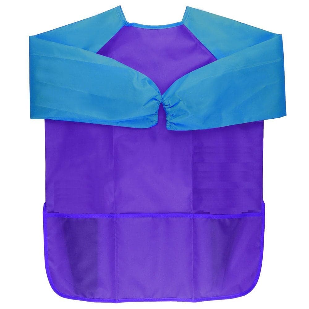 Honbay Kids Waterproof LongSleeved Smock Apron Bib for Eating Painting Kitchen Classroom Community Event Crafts Art Painting Activity 55Year Blue