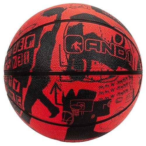 AND1 Street Art Rubber Basketball Official Regulation Size 7 295 inches Rubber Basketball Deep Channel Construction Streetball Made for Indoor Outdoor