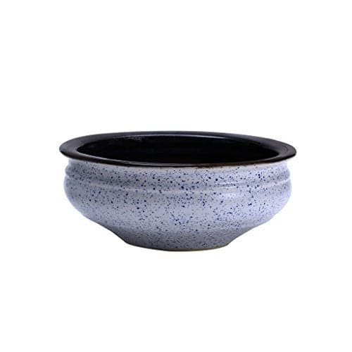 Caffeine Ceramic Handmade Matte Grey Brown Studio Serving Bowl 75 inch Set of 1