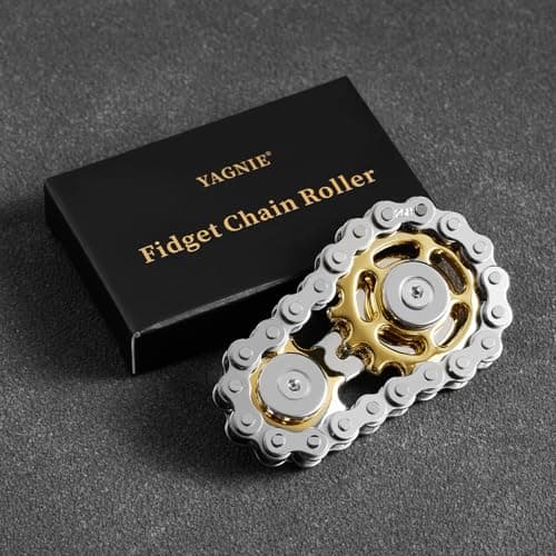 Metal Fidget Chain Hand Finger Spinners Spinning Roller Toy for AdultsCool Office Home Classroom Traval Desk Meeting Gadgets Gifts for ADHD ADD Autism and Stress Anxiety ReliefGolden