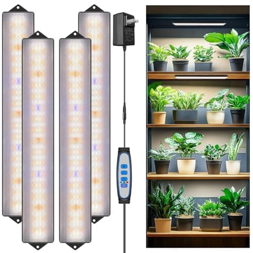 Wolezek Grow Light Strips for Indoor Plants 420 LEDs Full Spectrum Plant Light for Indoor Growing with 61216H Auto Timer Grow Lamp Bar for Seedling Succulent 138 Inches 4 Pack