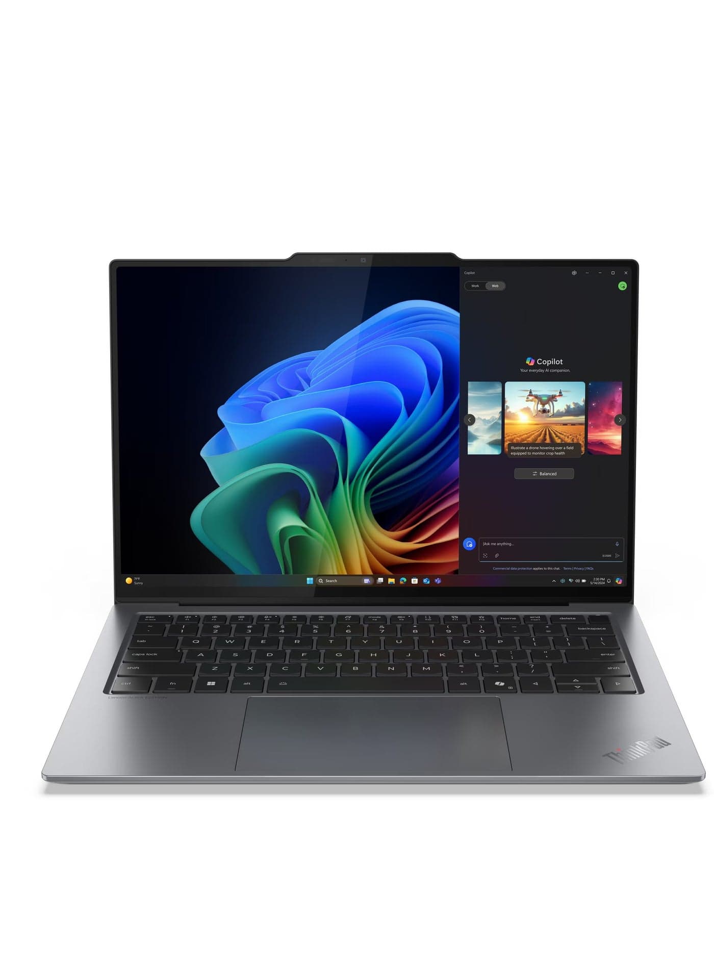Thinkpad X9-14 Gen 1 Aura Edition Laptop With 14-Inch Display, Core Ultra 7 258V Processor/32GB RAM/1TB SSD/Intel Arc Graphics/Windows 11 Pro English GREY
