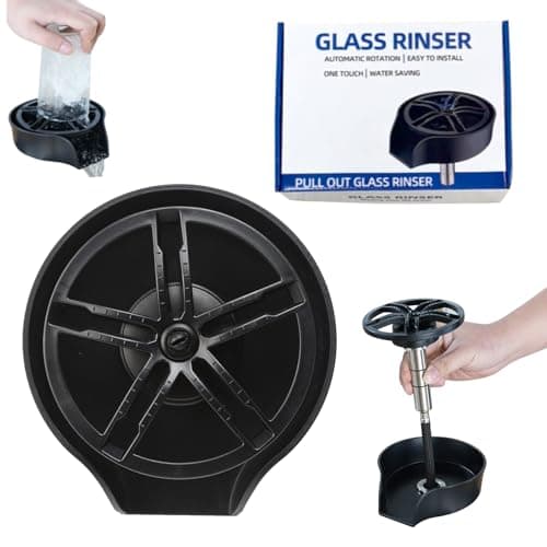 Zjyufy Glass Rinser for Kitchen Sink Glass Rinser with Pull-Out Spray High Pressure 360° Rotating Faucet Glass Rinser Cup Cleaner Bottle Washer for Bar Cafe Sink