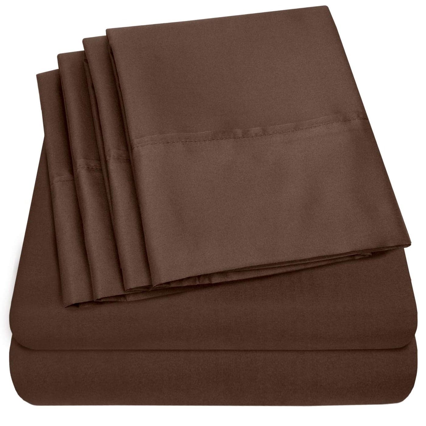 Cal King Size Bed Sheets 6 Piece 1500 Supreme Collection Fine Brushed Microfiber Deep Pocket California King Sheet Set Bedding 2 Extra Pillow Cases Great Value California King Brown