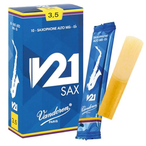 Vandoren SR8135 Alto Saxophone V21 Reeds Strength 3.5; Box of 10