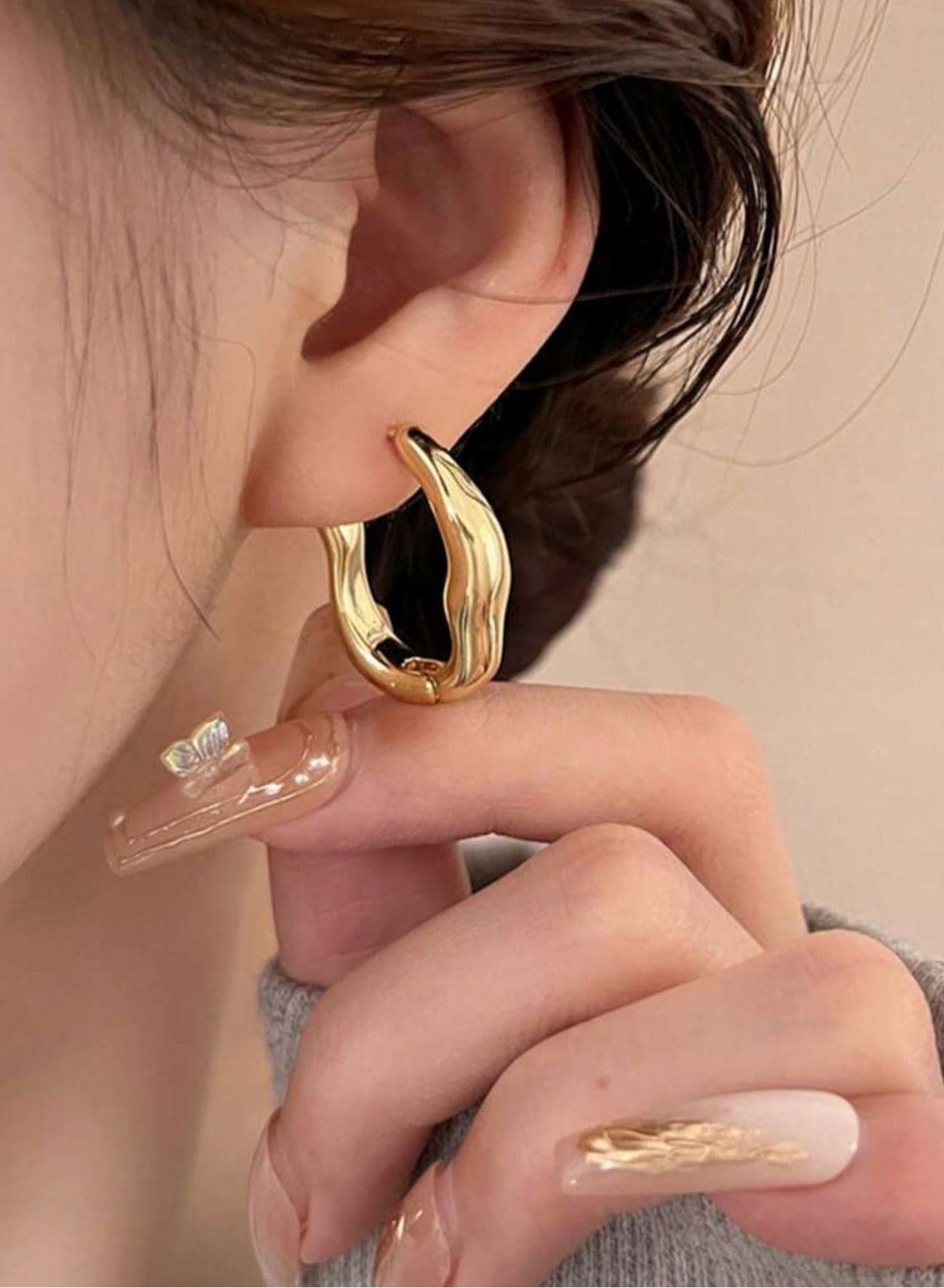 Elegant Gold Plated Hoop Earrings For Women