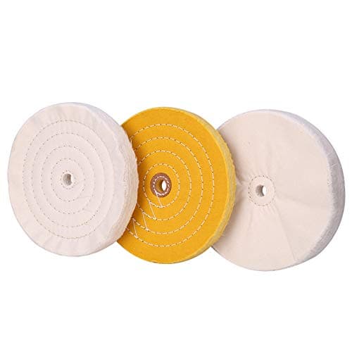 8 inch Buffing polishing Wheels for Bench Grinder Buffer with 5/8" Arbor Hole White 60 ply Yellow 40 ply 3pcs