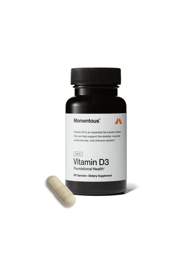 Vitamin D3 Supplement - 5000 IU Capsules for Foundational Health Support - NSF Certified, Gluten Free, 60 Servings