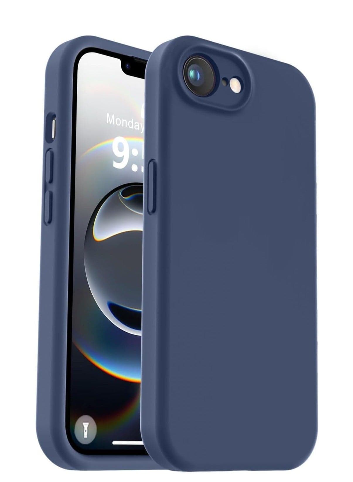 Liquid Silicone Case Compatible with iPhone 16e, Soft Anti-Scratch Shockproof Protective Cover with Camera Protection, Microfiber Lining for 6.1-Inch iPhone 16e, Durable, Slim, Lightweight Design Navy