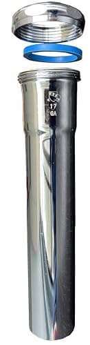 EZFLUID 114 x 16 Heavy Duty Thick Commercial Grade 17GA Chrome Brass Tubular SlipJoint Extension Sink TailPiece TubeBrass Nut For BathroomKitchen Under Sink PTrap Drain Pipe1
