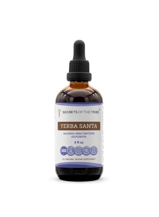 Yerba Santa Tincture Alcohol-Free Extract, Wildcrafted Yerba Santa (Eriodictyon Californicum) Dried Leaf (4 FL OZ)