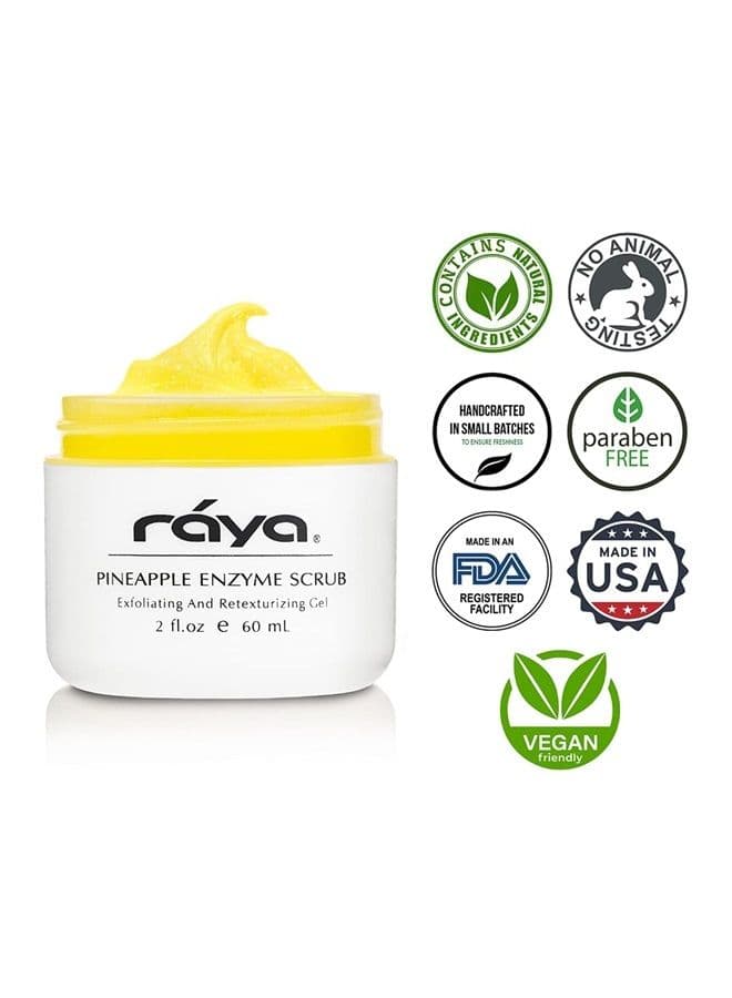 RAYA Pineapple Enzyme Facial Scrub (120) | Exfoliating and Refining Facial Scrub for Combination Skin | Creates a Glowing Complexion | Made with Pineapple Enzymes and Jojoba Beads