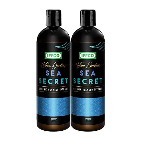IFFCO URBAN GARDENS - 1 Litre - Sea Secret - Seaweed Extract Liquid Concentrate - Organic Fertilizer & Growth Promoter for Plants, 100% Water Soluble