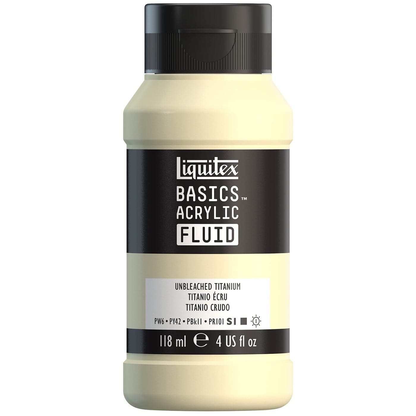 Liquitex BASICS Acrylic Fluid Paint 118ml 4oz Bottle Unbleached Titanium